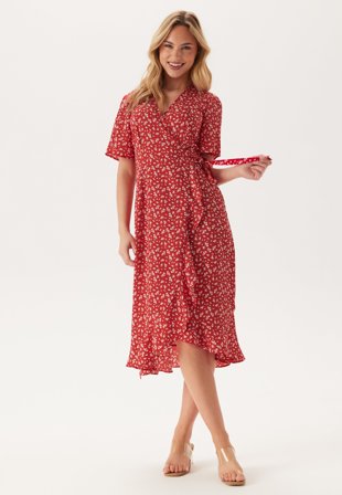 BUBBLEROOM-Midi Butterfly Wrap Dress-S