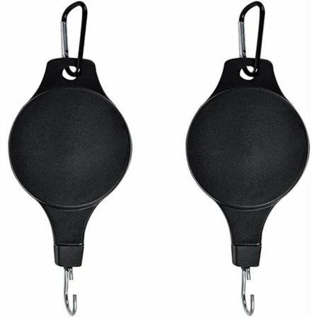 2 kpl kasviruukkujen koukkuja, kasvikoukut, säädettävät vedettävät kattokoukut kasvien ripustamiseen (musta)