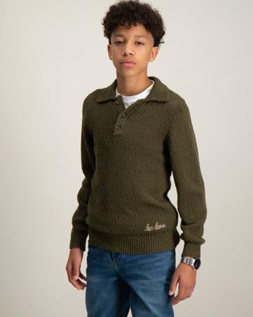 Les Deux Errol Cotton Rugby Knit Kids Grün Pullover Jungen - Kidsbrandstore