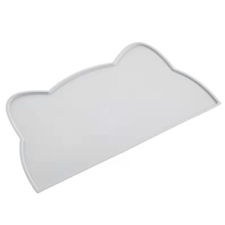 43*25.5cm Sklisikker Kattefôringsmatte Sklisikker Silikonmatte Hund Kattebolle Brikke Kjæledyr Fôringsmatte Silikon og Rengjøringsbørste