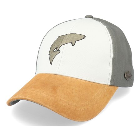 MJM Hats - Salmon Cotton White/Olive/Suede Adjustable Adjustable White Cap - @ Hatstore