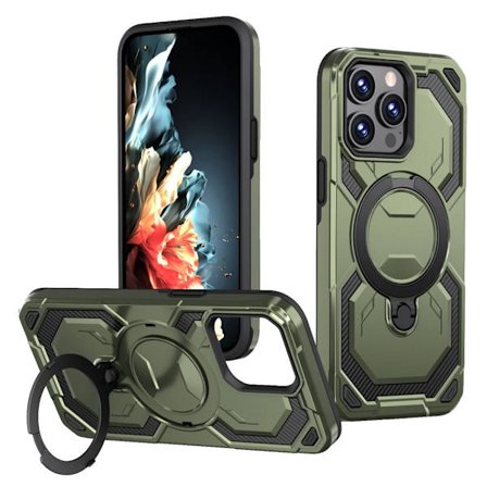 iPhone 15 Pro Max Case with Ring holder - Green