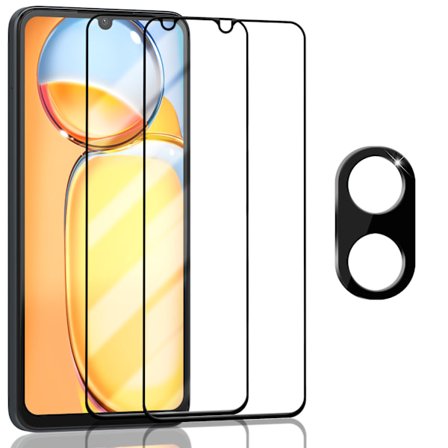 2-Pack XIAOMI REDMI 13C Näytönsuoja & 1-Pack linssinsuoja - Karkaistu Lasi 9H - Super laatu 3D