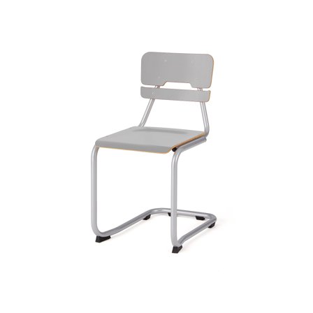 Klassenzimmerstuhl LEGERE I, H 450 mm, silber, grau