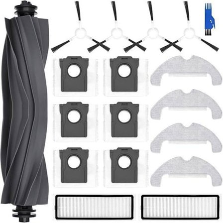 Lisävarustesarja Dreame D10 Plus Gen 2:lle, 4 moppia, 6 pölypussia, pääharja, sivuharjat, suodattimet, muovi