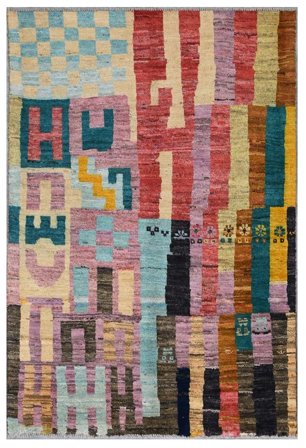 Hand Knotted Moroccan Berber - Afghanistan 118X180 Wool Rug Small