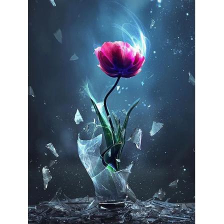 Diamond Painting 5d Diy Diamant Målning Rosa Blommor 30x40cm
