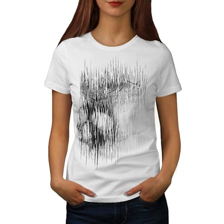 Shadow Ghost Goth Skull Whitet-shirt för kvinnor