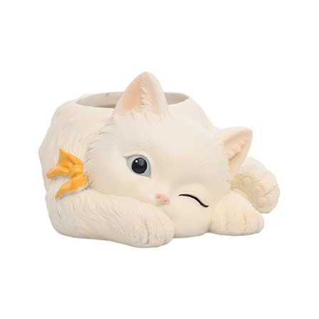 Landlig Simulering Katteharpiks Kjøttfull Blomsterpotte Kreativ Søt Katte Skrivebordspotte