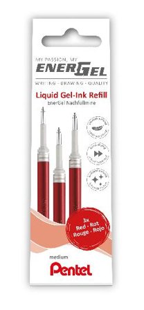 Pentel Refill EnerGel LR7 0,7 röd 3/fp - Lyreco - Kontorsmaterial - Pennor - Pennpatroner