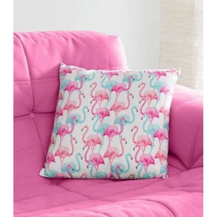 Kudde - Flamingos - 37x37 cm - 100% polyester - Avtagbar