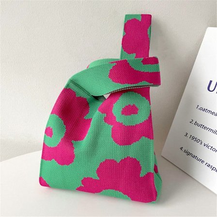 Strikk håndveske Wrist Bag GRØNN