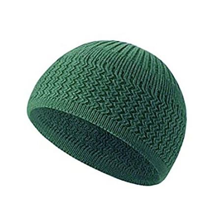Muslim Cap Strikket Lue MØRKEGRØNN DARK GREEN