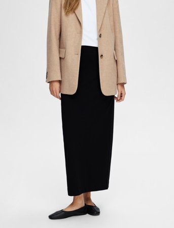 Selected Slfshelly Mw Ankle Skirt Noos - Black - S
