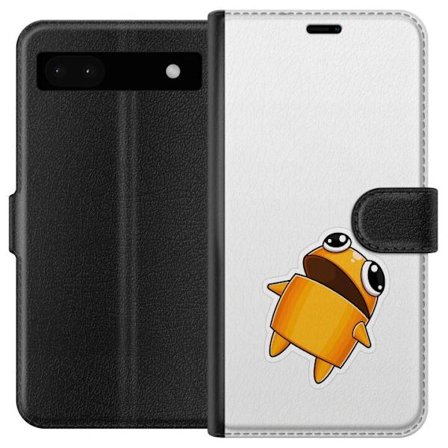 Kompatibelt Plånboksfodral till Google Google Pixel 6a Orange tecknad figur med stora ögon och dynamisk pose i lekfull stil