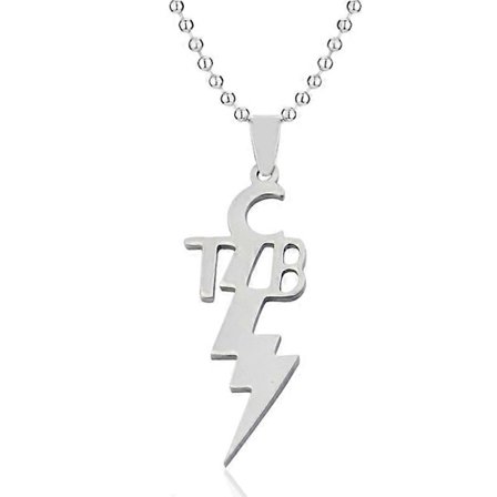 Musik Superstar Alfabet Initial Bokstav Blixt Halsband Tcb Elvis Presley Rostfritt Stål Halsband Stål Länk Kedja Gåva