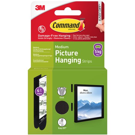 3M Command Hanging Strips Medium Zwart