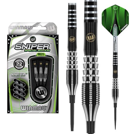 WINMAU Sniper Special Edition 22 Gram Professional Tungsten Darts Set with Flights and Stems (Shafts)