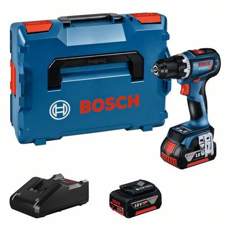 Bosch GSR 18V-90 C Bore-/skruemaskine med bæretaske, 5,0 Ah batterier og oplader, Maskiner