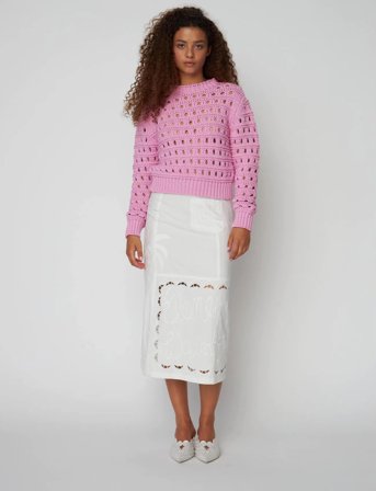 Stella Nova Cotton Stitch Sweater - Pink - XS