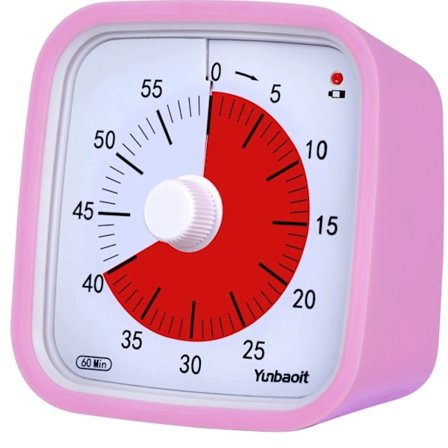 Visual Time Timer 60 min - Täydellinen aikatyökalu lapsille -Pink