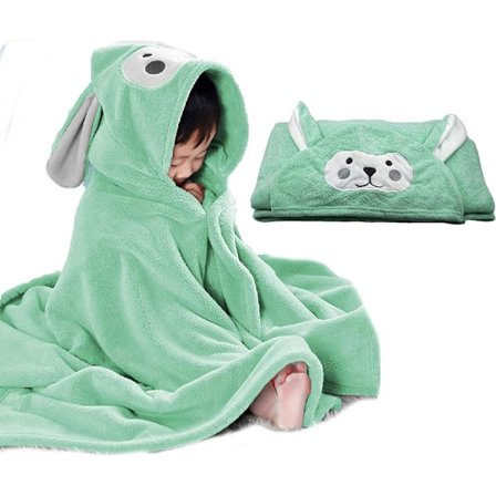 Barnbadhandduk Ultramjuk Huva Handduk Mycket Absorberande Badrock Filt Småbarn Duschpresenter för Pojkar Flickor - Extra Stor 28" x 55" (Grön)