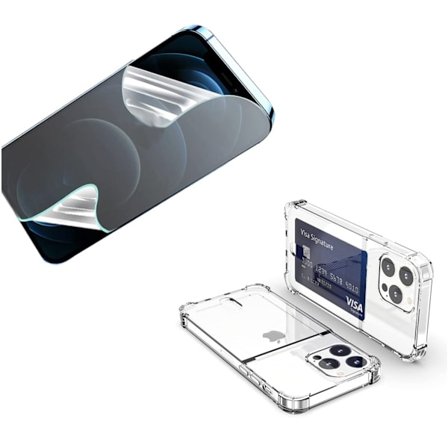 iPhone 14 Pro Max - Skal med Korthållare & Hydrogel Skärmskydd