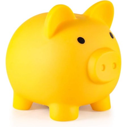 Sparegris, Uknuselig Plastik Pengebank, Møntbank til Piger og Drenge, Mellemstore Sparegrise, Jul (Gul)
