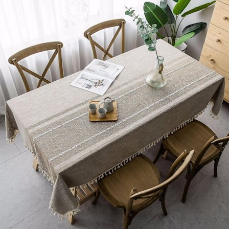 Pöytäliina Harmaa Tassel Ins Tuulenpitävä Pölytiivis Puuvillapellava 100*160cm