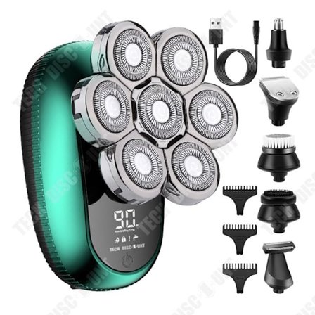 Elektrisk rakkniv - TECH DISCOUNT - Vattentålig - Multi-blads roterande - USB-laddning - 600 mAh