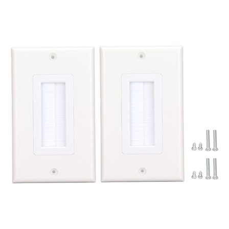 Børste veggplate ABS støvtett kabelgjennomføring