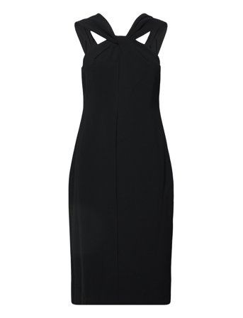 Lauren Ralph Lauren Twist-Front Crepe Cocktail Dress - Black - 36