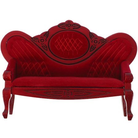 Dockhus Träsoffa Miniatyr Vintage Soffa Mini Möbelmodell Prop[D]