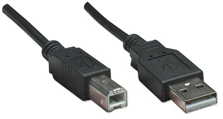 Manhattan USB 2.0 USB-kabel 50cm Sort