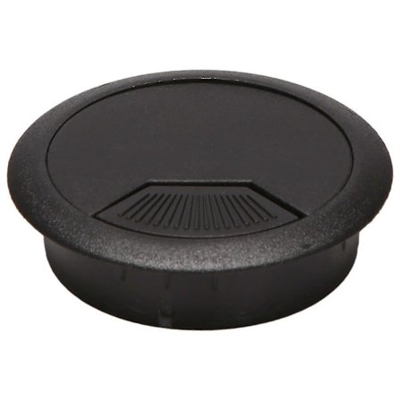 2 st 50 mm Diameter Skrivbordskabelgenomföringar Hålskydd Svart