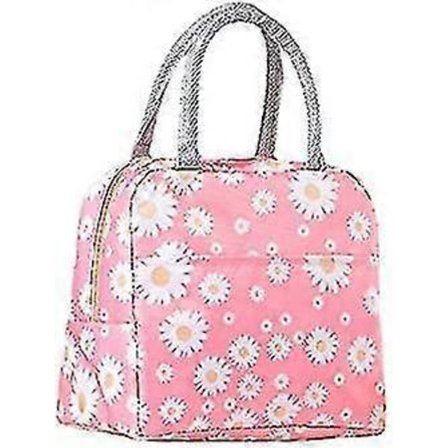 Trykt Bærbar Madkasse Taske, Multifunktionel Isoleringstaske, Udendørs Køletaske, Trendy Madkasse Taske (pink)