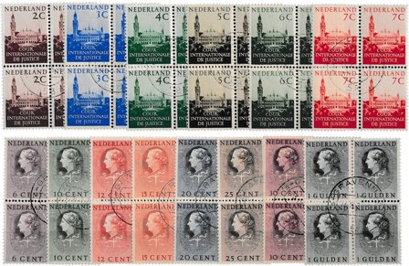 Holland 1951 - Tjenestemærker NVPH D27-D40 - 4-blok - Stemplet