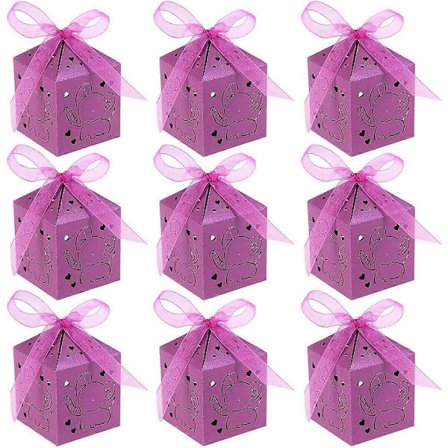 50 stk. Hjerteformede Elefant Bryllupsshower Fødselsdag Slikæsker Søde Gaveæsker Chokolade Slikæsker til Bryllup Fødselsdag Bryllupsshower