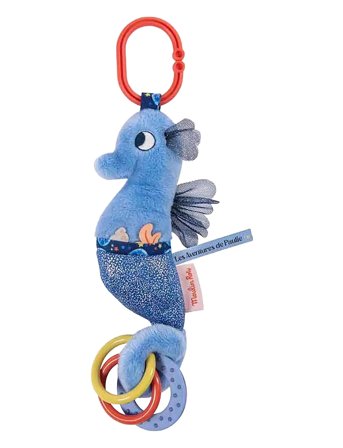 Moulin Roty Activity Rattle - Sea Horse - Les Aventures De Paulie - Blue - ONE SIZE