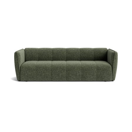 Calma 3-Sitzer-Schlafsofa, stauraum in Genesis Grün, modernes Design mit Steppung, Bettkasten, Taschenfederkern und Nozag-Federung, 70cm