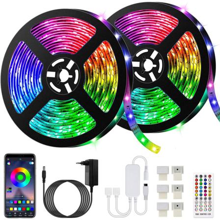 Bluetooth Led-ljusremsa Flexibel Styrs Av Smartphone App Batteri150 Ljus 5m