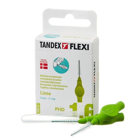 Tandex Mellemrumsbørste Flexi PHD 1.6/ISO 5 Lime 6 stk, Medicin & Pleje, Mund & Tandpleje, Tandstikker