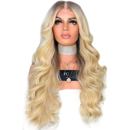 Hårförlängningar Fashian Ms. Chemical Fiber Hår Gyllene Gult Långt hår Lockigt hår Mikrolångt långt rakt hår Peruk (Färg : Fotofärg,