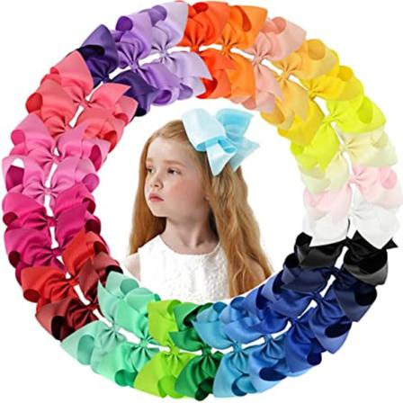 Stora 6 Tums Alligatorklämmor Hårbågar Grosgrain Ribbon 30st