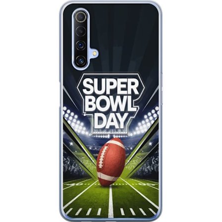 Yhteensopiva Puhelinkuori Realme X50 5G Super Bowl Day juliste, jossa amerikkalainen jalkapallo valaistuksella varustetulla areenalla dramaattisessa u