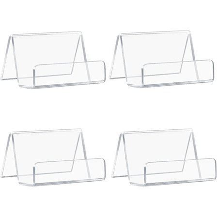 Visittkortshållare, 4 st Akryl Visittkortshållare Plast Visittkort Displayställ, Klar Namnkortshållare Korthållare för Kontor [DB]