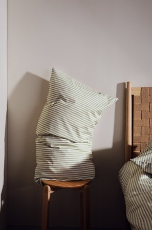 Jotex - Putetrekk 90x50 Cm Økologisk Grønn/hvit - ESSA - Kjøp Putevar hos Jotex