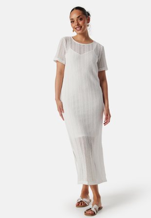 VILA Vigardea O-Neck S/S ankle dress Egret Klær
