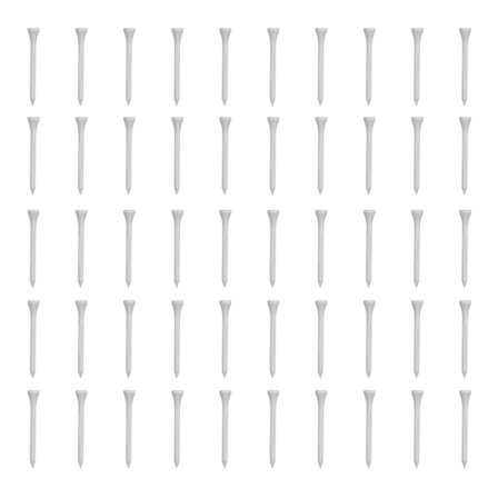 50 stk. Ahorn Træ Golf Tee Holder Hvid Lang Bold Base Sæt Kit 70mm 2.76in