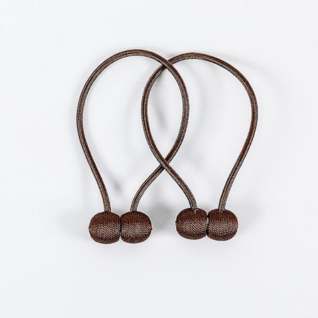 Par/4 stk. Perle Magnetisk Kule Gardin Feste Klips Tilbehør Stang Hjem Dekorasjoner (Mørk Brun)